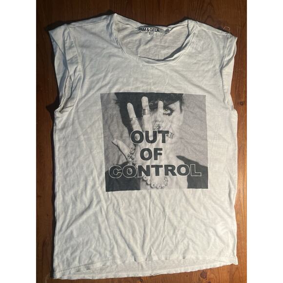 Pam & Gela Women’s Tank Top White Out Of Control Size Small - Picture 1 of 6